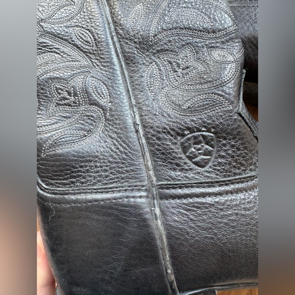 Ariat black leather stitched cowboy boots - Picture 11 of 11